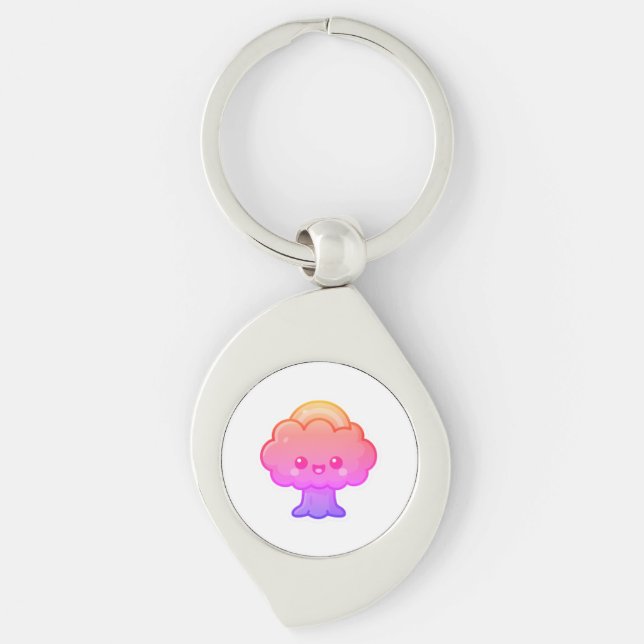 Friendly Kawaii Tree Keychain (Front)