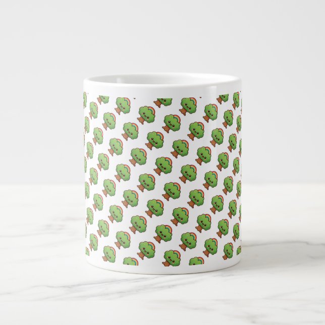 Friendly Kawaii Tree Large Coffee Mug (Front)