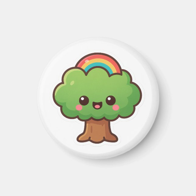 Friendly Kawaii Tree Magnet (Front)