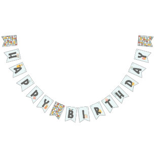 Friendly Little Monster Happy Birthday Banner