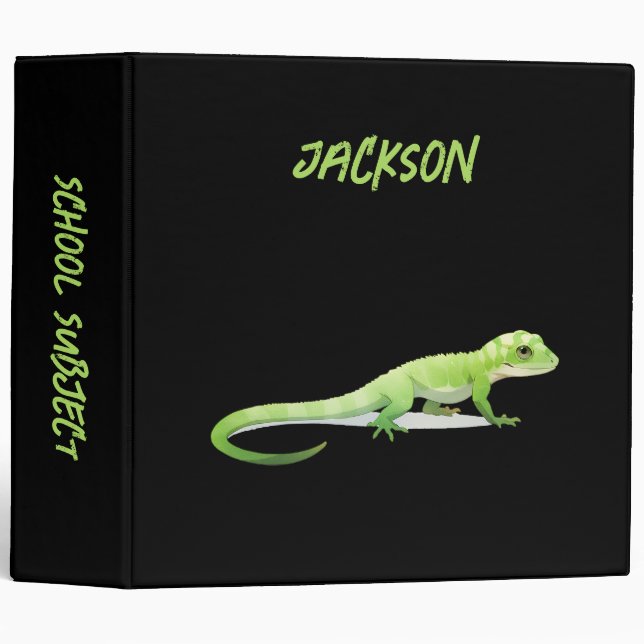 Friendly Lizard With Your Name Binder (Front/Spine)