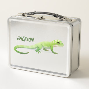 Friendly Lizard With Your Name Metal Lunch Box