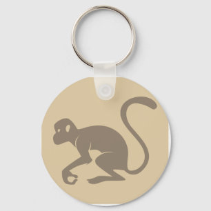 Friendly Monkey Icon Keychain
