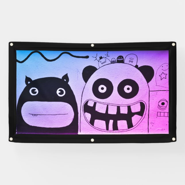 FRIENDLY MONSTERS VINYL BANNER W/ GROMMETS (Horizontal)