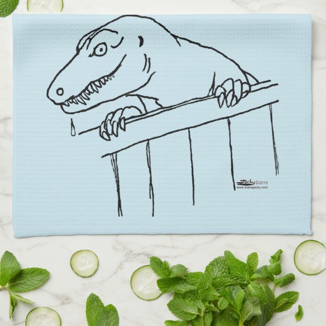 Friendly Neighbourhood Dinosaur Kitchen Towel (Folded)