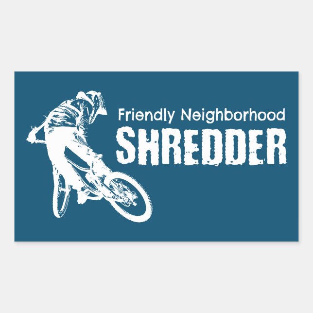 Friendly Neighbourhood Shredder Mountain Biking Sticker (Front)