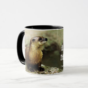 Friendly Otter and Funny Message personalize Mug