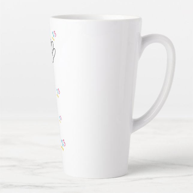 Friendly Pencil Back to School Design.  Latte Mug (Right)