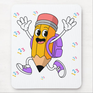 Friendly Pencil Back to School Design.  Mouse Pad