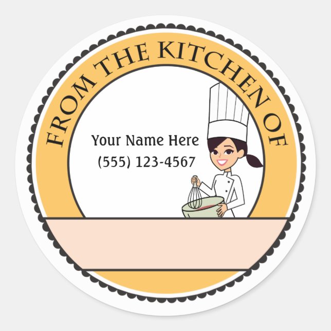 Friendly Personalized Baking Sale Pro Labels (Front)