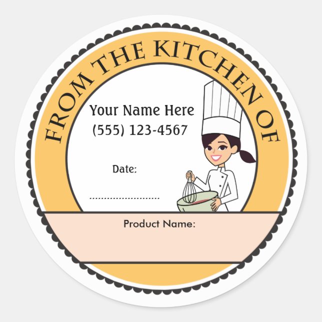 Friendly Personalized Baking Sale Pro Labels (Front)