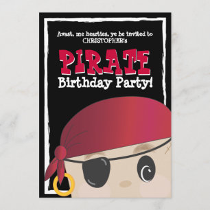 Friendly Pirate Birthday or Halloween Party Invitation
