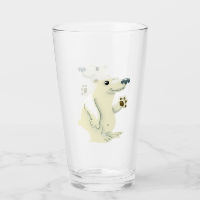Friendly Polar Bear Glass (Front)