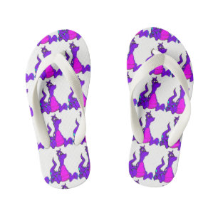 Friendly Purple Dragon Kid's Flip Flops