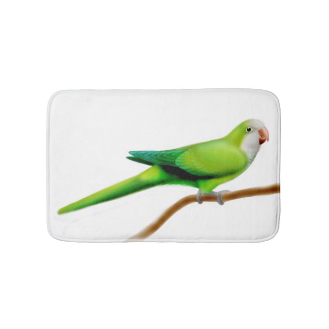 Friendly Quaker Monk Parrot Bath Mat (Front)