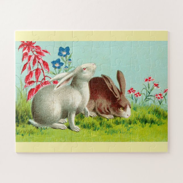 Friendly rabbits animals jigsaw puzzle (Horizontal)