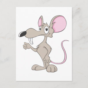 Friendly Rat Illustration Postcard