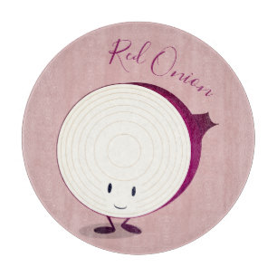 Friendly Red Onion Cartoon   Cutting Board