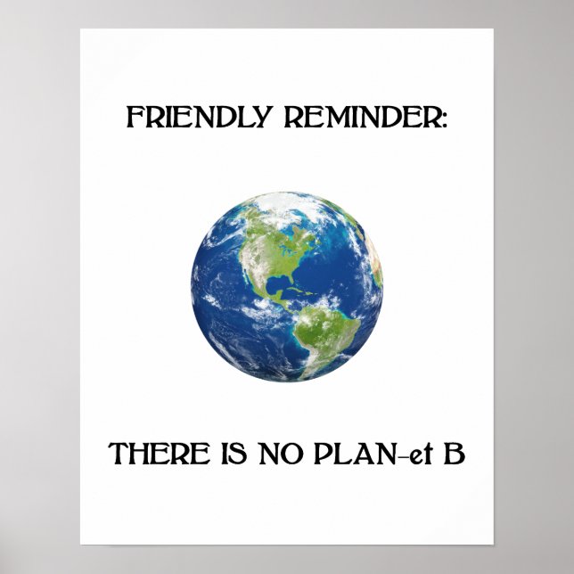 Friendly reminder no plan b earth poster (Front)