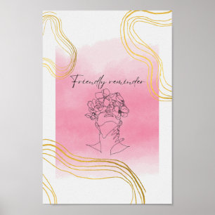 Friendly Reminder, Watercolor and Line Art Print