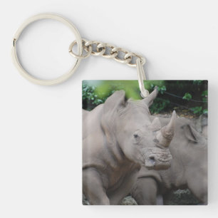 Friendly Rhino Keychain