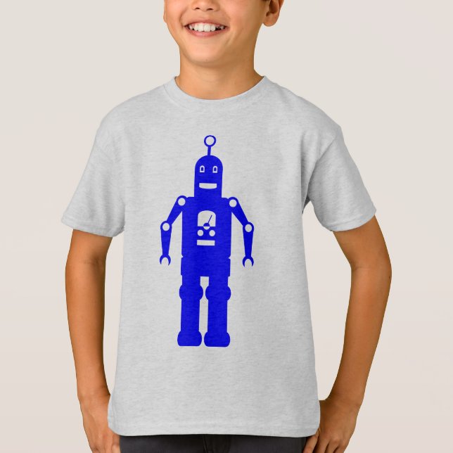 Friendly Robot - Blue T-Shirt (Front)