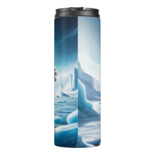 Friendly robot cat on another icy planet thermal tumbler