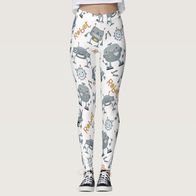 Friendly Robot Leggings (Front)