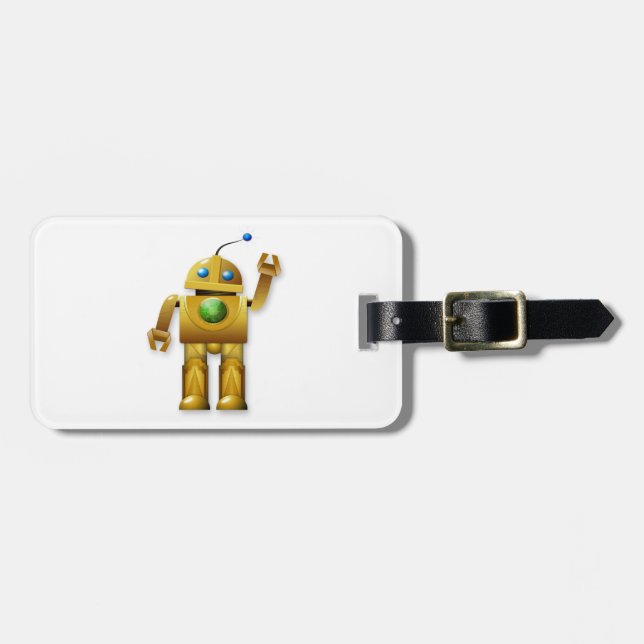 Friendly Robot Luggage Tags (Front Horizontal)