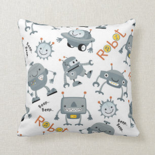 Friendly Robot Throw Pillow