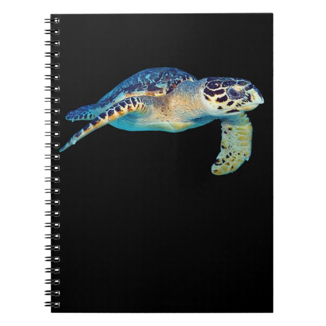 Friendly Sea Turtle Swimming Underwater Photo Art Notebook (Front)