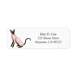 Friendly Siamese Cat Avery Label