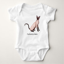 Friendly Siamese Cat Customizable Baby One Pc