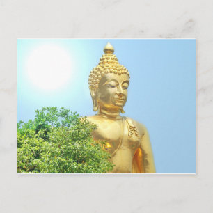 friendly sitting buddha postcard