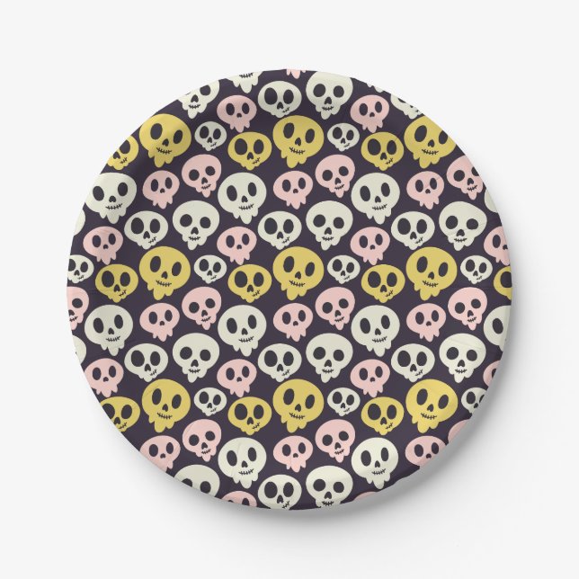 Friendly Skulls Paper Plate (Front)