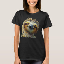 Friendly Sloth T-Shirt Oil Painting Style