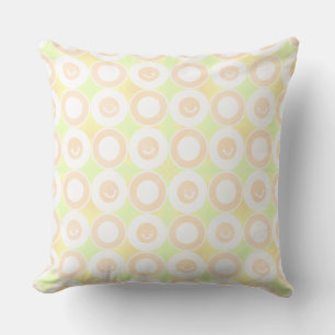 Friendly Smiles Aquamarine Apple Pomade White  Throw Pillow