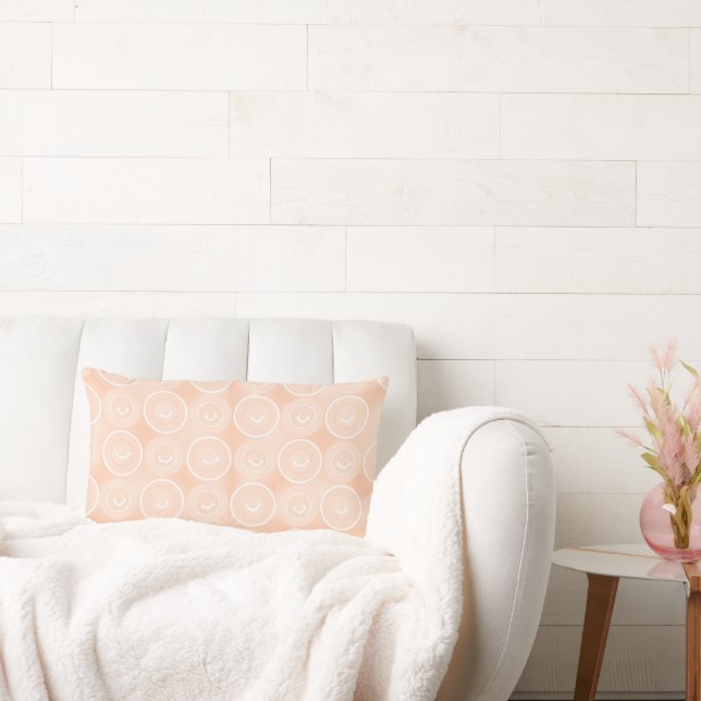 Friendly Smiles Peach Lumbar Pillow (Couch)