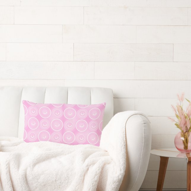 Friendly Smiles Pink Lumbar Pillow (Couch)