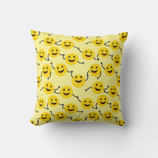 Friendly Smileys Throw Pillow