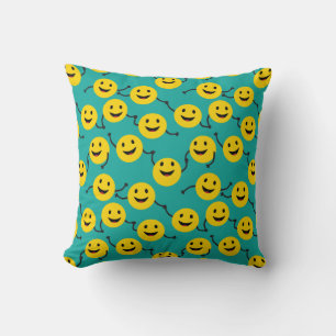 Friendly Smileys Throw Pillow