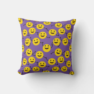 Friendly Smileys Throw Pillow