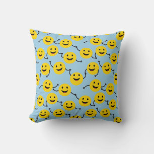 Friendly Smileys Throw Pillow