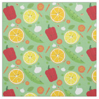 Friendly Smiling Fruit Vegetable Cartoon Pattern