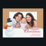 Friendly snowman north pole brown Christmas photo Holiday Card<br><div class="desc">Show off your family photo in this adorable Christmas greeting card. This holiday card features a friendly snowman along with customizable greetings. Share warm holiday cheers to your friends and family with this easy to customize holiday photo card.</div>