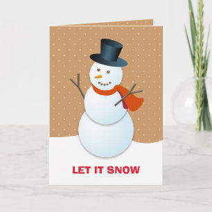 Friendly snowman north pole brown nonphoto holiday card