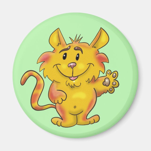 Friendly Tabby Cat Magnet (Front)