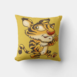 Friendly Tiger Throw Pillow