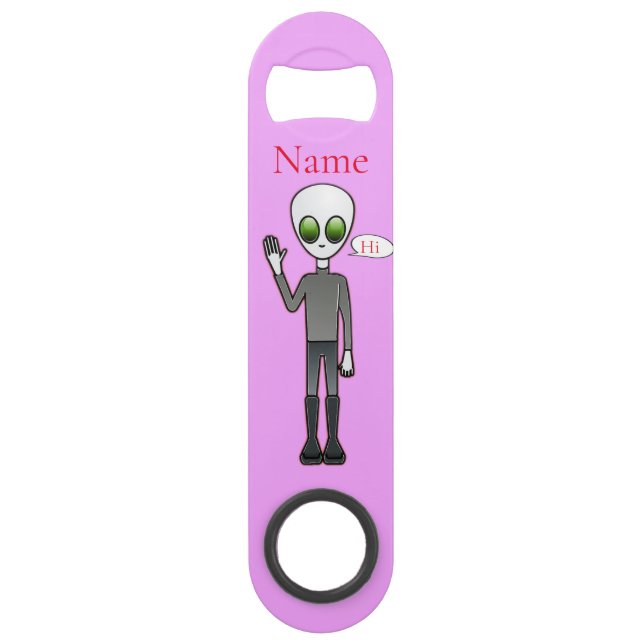 Friendly Waving Alien Thunder_Cove Bar Key (Front)