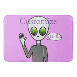 Friendly Waving Alien Thunder_Cove Bath Mat